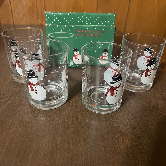 Snowman DOF Glasses Set of Four 12 Oz Made in Turkey Nantucket With Box - Picture 4 of 15